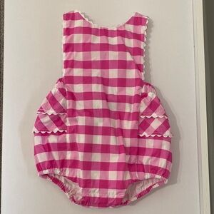 Jacadi Pink Gingham Baby Romper